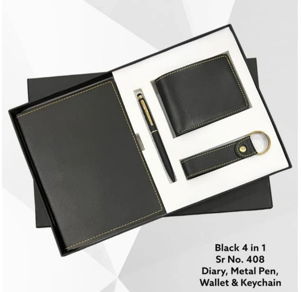 Gents 4 in 1 Wallet Combo - Black Color