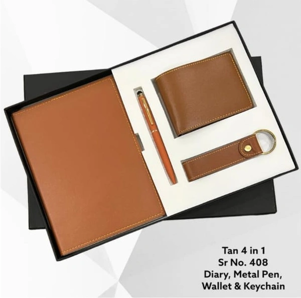 Gents 4 in 1 Wallet Combo - Tan Brown Color