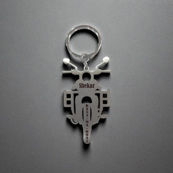 Bike Keychain - Steel Keychain with Name Engraving