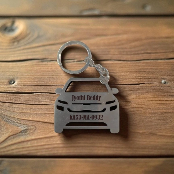 Car Keychain - Steel Keychain with Name Engraving