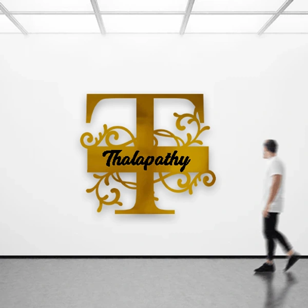 T - 12x12" Inch Monochrome Acrylic Letter