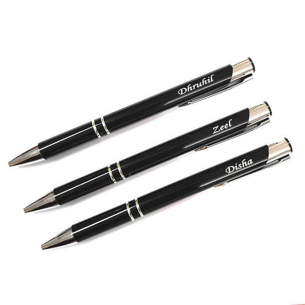 Personalized Metal Black Pen with Name Engraving