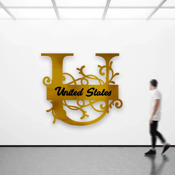 U - 15x15" Inch Monochrome Acrylic Letter