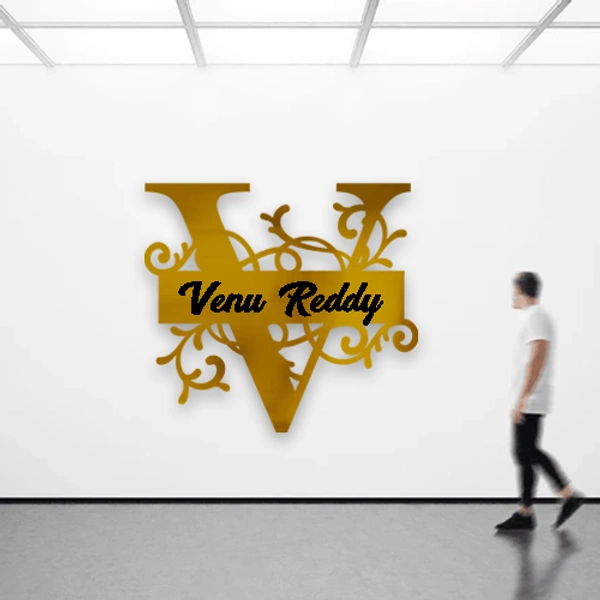 V - 15x15" Inch Monochrome Acrylic Letter