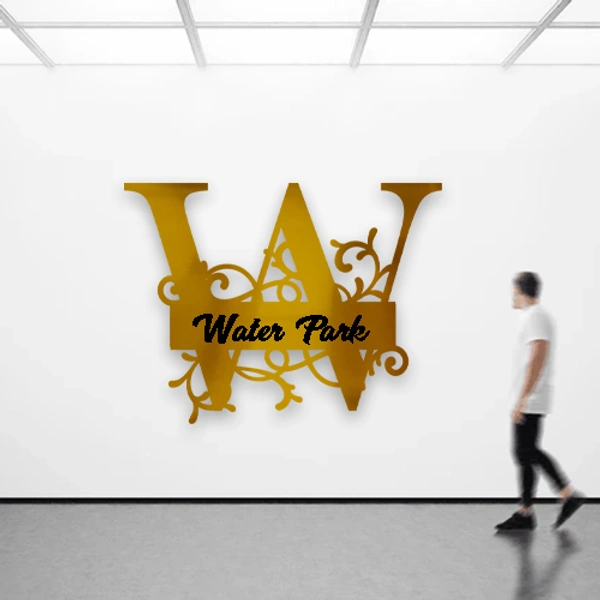 W - 15x15" Inch Monochrome Acrylic Letter