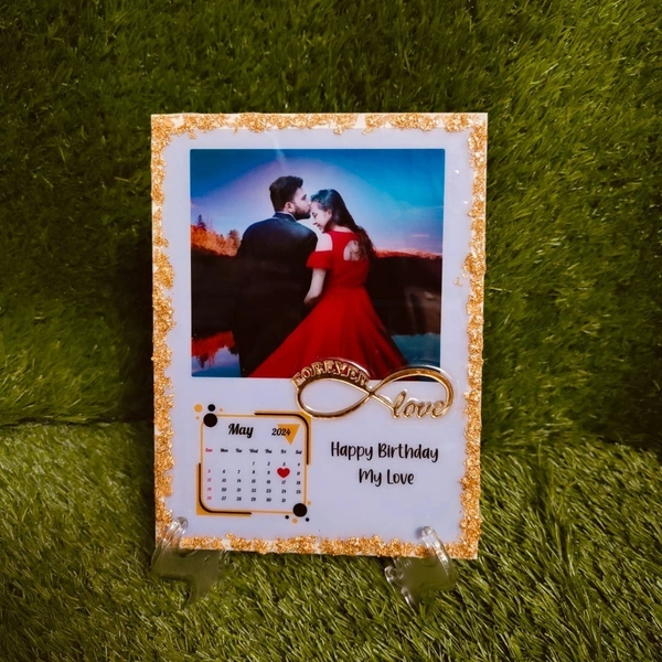 6x8" inches Acrylic with Resin - Birthday Frame