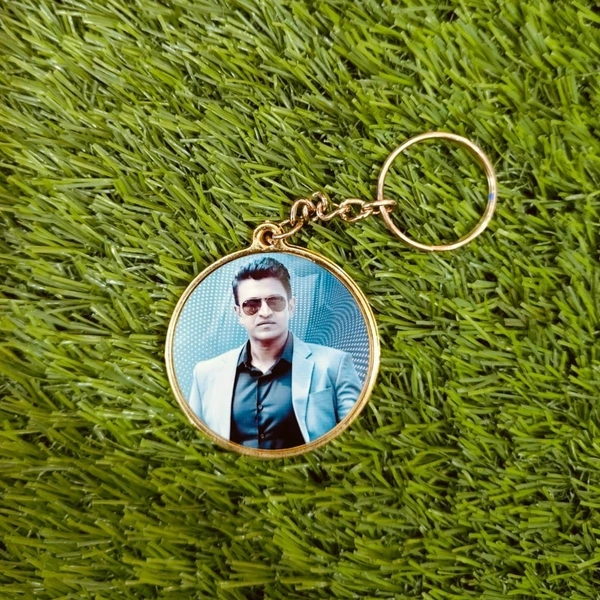 Gold Metal Coated Keychain - Round Shape