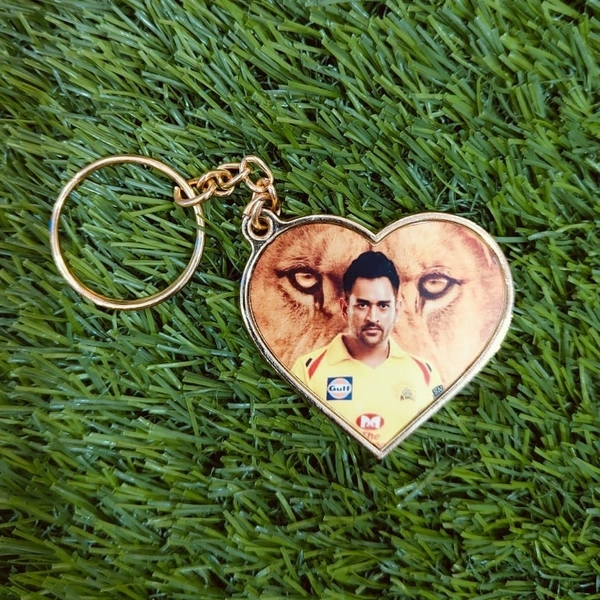 Gold Metal Coated Keychain - Heart Shape