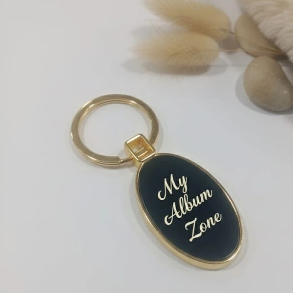 Metal Engraved  Keychain - Gold Coated