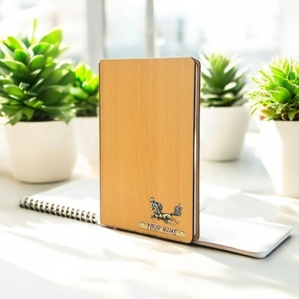 Lined Journal Notebook Diary - Bamboo Wood Pad