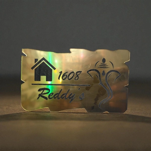 Gold Vinyl Engraved House Name Board