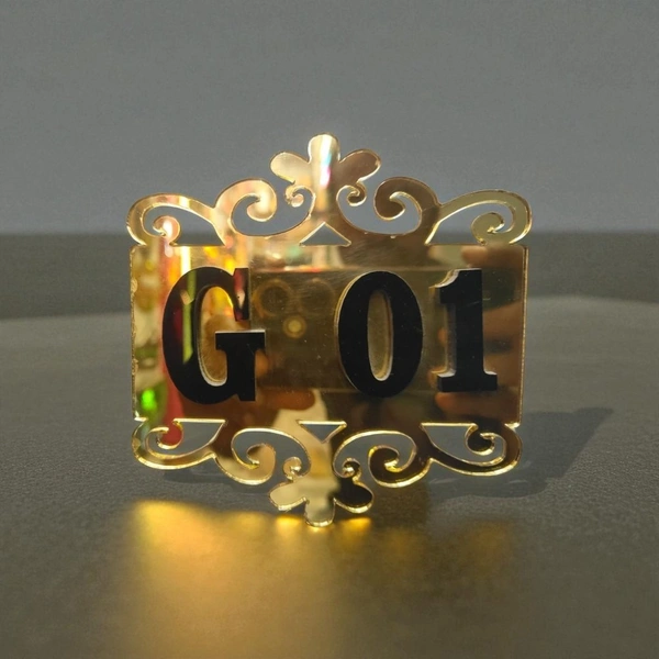 Gold & Black Acrylic Designer House Name Board