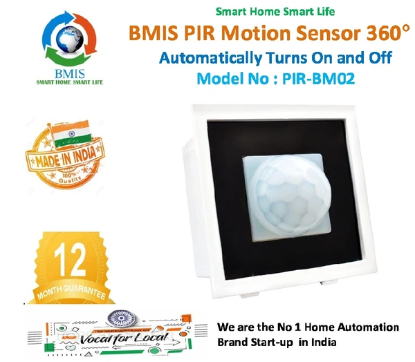 BMIS  PIR Motion Sensor 360° (Day Night Indoor Light Switch)  - fix in any Modular Fit , Dark Blue 