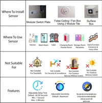 BMIS  PIR Motion Sensor 360° (Day Night Indoor Light Switch)  - fix in any Modular Fit , Dark Blue 