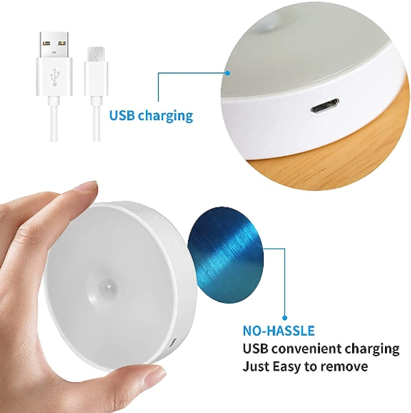 BMIS PIR Rechargeable Motion Sensor LED Light with USB Charging - White