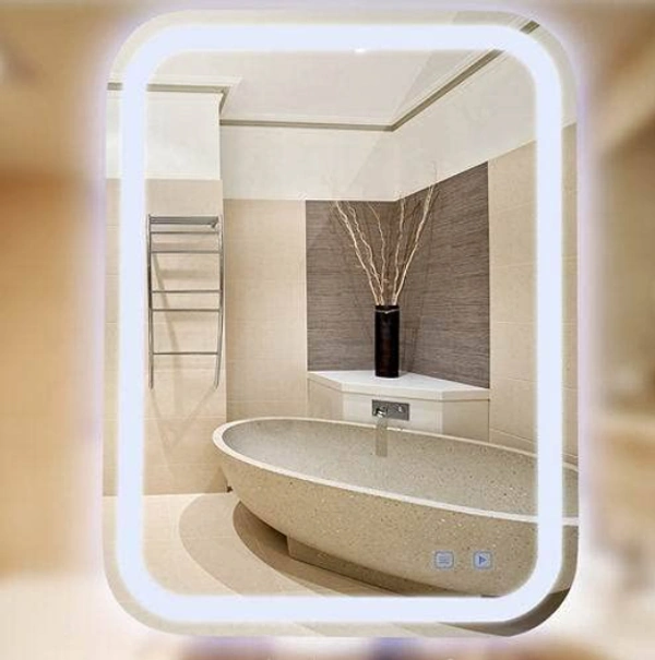 BMIS Touch Mirror with Defogger - 18 inch x 24 inch = 3 sq ft, White