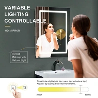 BMIS Touch Mirror with Defogger - 18 inch x 24 inch = 3 sq ft, White