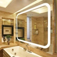 BMIS Touch Mirror with Defogger - 18 inch x 24 inch = 3 sq ft, White
