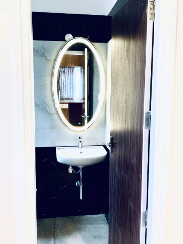 BMIS Touch Mirror with Defogger, Date, Time & Temperature - 18  inch x 24 inch = 3 sq ft, White