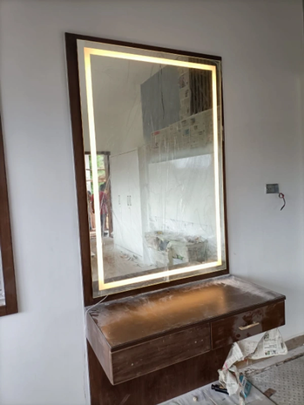 BMIS Touch Mirror with Defogger, Date, Time & Temperature - 18  inch x 24 inch = 3 sq ft, White