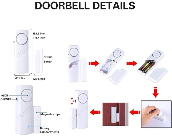 BMIS   Anti-theft Alarm Device for Door/ Windows (Battery Operated) - Compact size