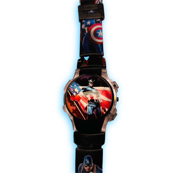 Light Cap Watch - Black Captain America, SKU154CODE