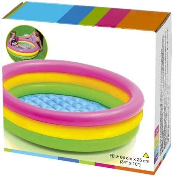 Intex Big Size Inflatable Swimming Pool With Hand Pump, 3Ft (Multicolour)38%Off - SKU330CODE