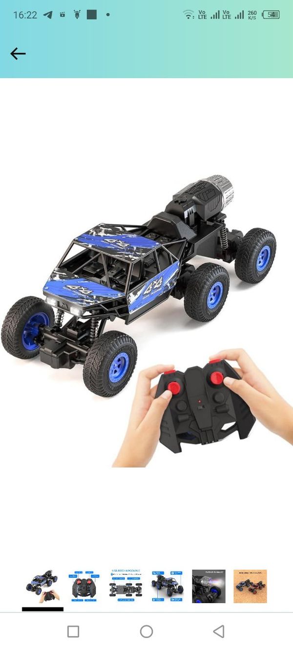 Mirana Mega Ranger | Atv 6 Wheel Remote Car With Nitro Boost, Smoke Exhaust, Inbuilt Battery | 4X4 | Type - C Usb Rechargeable | Fun Rc Toy And Gift For Kids And Boys (Icy Blue)