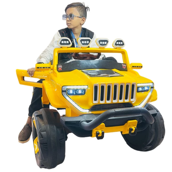HOT GARAG E (BDQ-1200 Yellow 6x6 Motor Jeep) Rechargeable Battery Operated Ride-On (Jeep) And Baby Ride On For Kids , Suitable For Boys & Girls For Ages (2-13) Years (Yellow) - SKU12040CODE