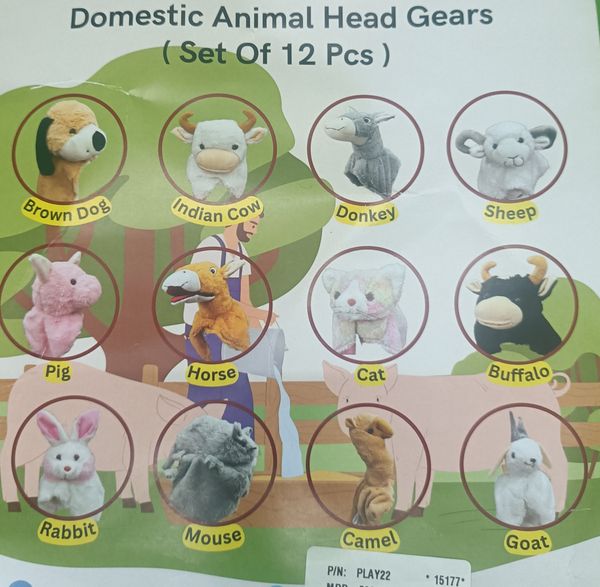 Domestic Animal Head Gears (Set Of 12Pcs) - SKU2548CODE