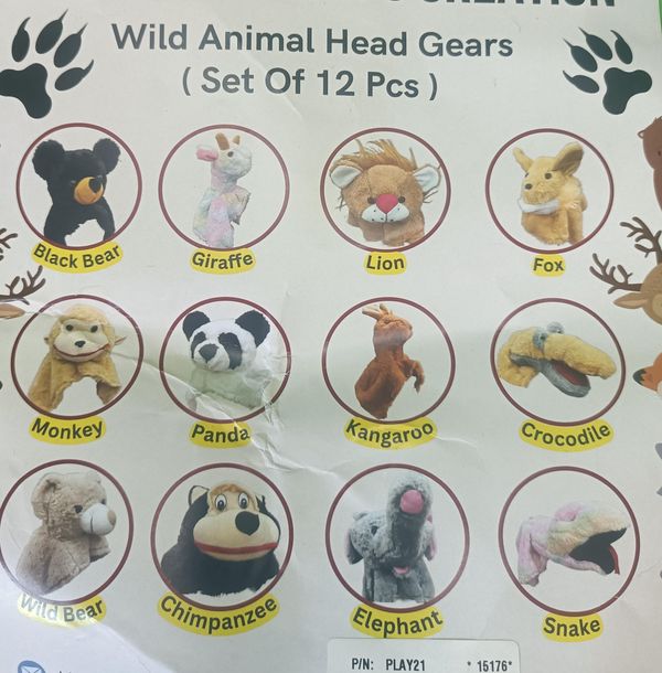 Wild Animal Head Gears ( Set Of 12 Pcs) - SKU2548CODE