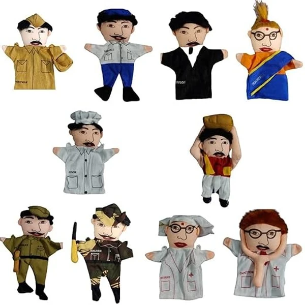 Ritu Shubhman'S Creation Community Helper Hand Puppets (Set Of 10 Pcs) | Storytelling Puppets For Kids | Helper Puppets For Kids | Puppets For Kids | Hand Masks For Kids | Soft Toy