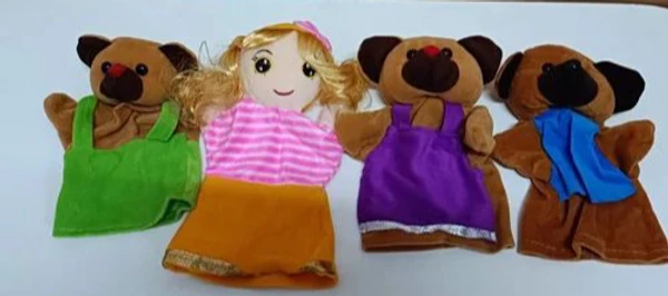 Ritu Shabhman 'S Creation Goldilocks & 3 Bears Hand Puppets ( Set Of 4 Storytelling Puppets)