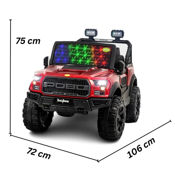 PatnaToys Pobo Model 888 Rechargeable Battery Operated Ride-On Jeep for Kids | Electric Toy Jeep for Boys & Girls - Available at Wholesale Price - PatnaToys - Red