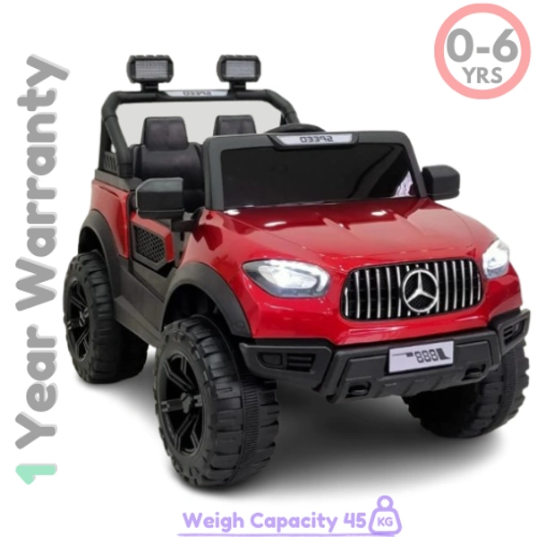 PatnaToys Mercedes Model PKQ615P Rechargeable Battery Operated Ride-On Jeep for Kids | Electric Toy Jeep for Boys & Girls, Ages 2-12 - PatnaToys - Buy 1 @9990Rs, Red