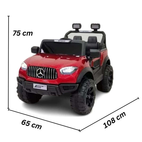 PatnaToys Mercedes Model PKQ615P Rechargeable Battery Operated Ride-On Jeep for Kids | Electric Toy Jeep for Boys & Girls, Ages 2-12 - PatnaToys - Red