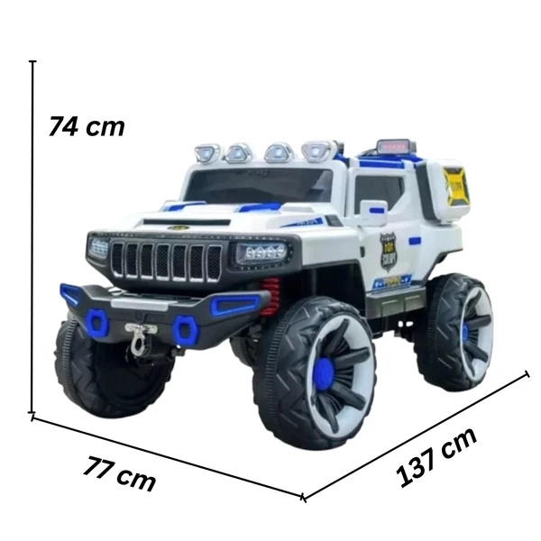 PatnaToys Big White Jeep Model TK 500 Rechargeable Battery Operated Ride-On for Kids | Electric Toy Jeep for Boys & Girls, Ages 2-12 - PatnaToys - White, White