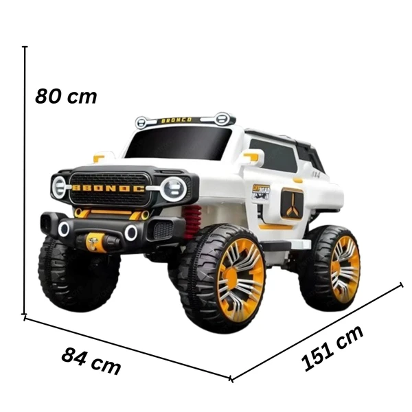 PatnaToys MQ150 White Rechargeable Battery Operated Ride-On Jeep for Kids | Electric Toy Jeep for Boys & Girls, Ages 2-12 - PatnaToys - White