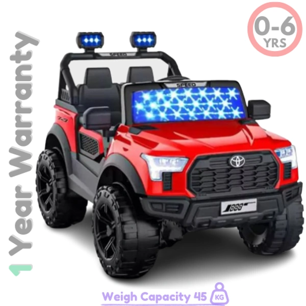 Patna Toys ( 21-107P 4x4 Red Jeep ) Rechargeable Battery Operated Ride-On (Jeep) And Baby Ride On For Kids , Suitable For Boys & Girls For Ages (2-12) Years (RED) - Buy 1 @9990rs, Red