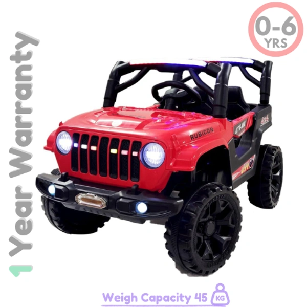 Patna Toys ( BHA6699/ 4x4 Red Jeep ) Rechargeable Battery Operated Ride-On (Jeep) And Baby Ride On For Kids , Suitable For Boys & Girls For Ages (2-12) Years (RED) - Buy 2 @ 13280(700Rs Off), Red