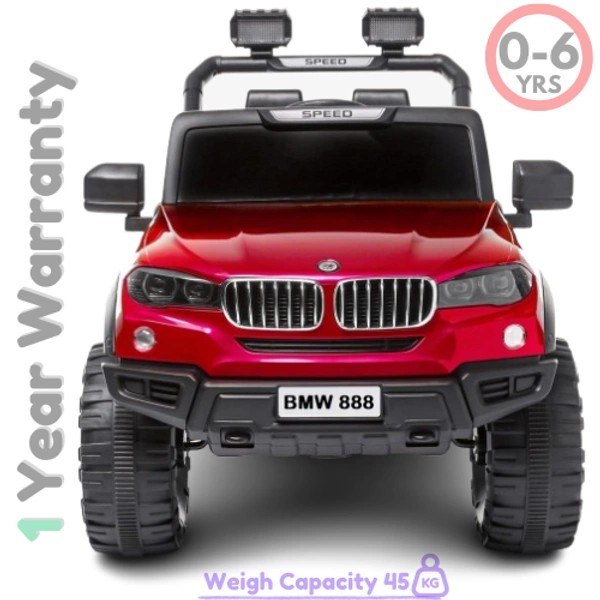 PatnaToys Bmw (21BP/888 Red Jeep) Rechargeable Battery Operated Ride-On (Jeep) And Baby Ride On For Kids , Suitable For Boys & Girls For Ages (2-12) Years (RED) - Buy 1 @8990 Rs, Red