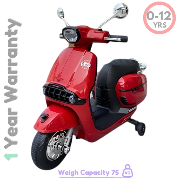 Gulf T08 Battery Operated Ride-On Scooty For Kids | Rechargeable Electric Scooter For Girls & Boys, - Model - Buy 1 @ 8990 Rs., Red