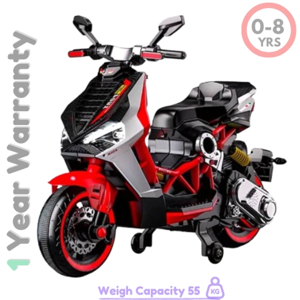 Yamaha HSV6 Hand Axileter Battery Operated Ride-On Scooty For Kids | Rechargeable Electric Scooter For Girls & Boys, - Model - Buy 1 @ 8990 Rs., Red