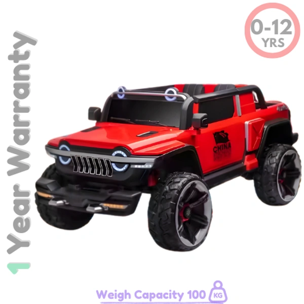 PatnaToys Wn1122 Double Size Biggest Thar Jeep Rechargeable Battery Operated Ride-On for Kids | Electric Jeep for Boys & Girls (1-7 Years) - PatnaToys - Buy 1 @ 29990Rs, Red