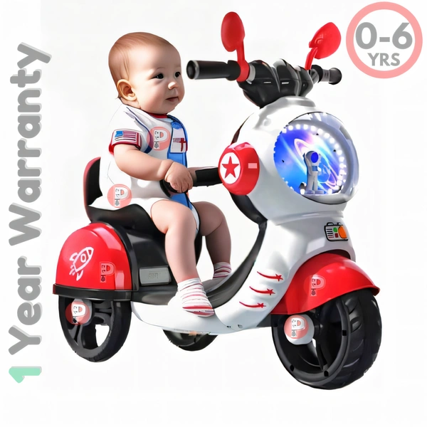 Patnatoys Astronaut QJ288 Model Foot Exileter 6V Baby Scooter Rechargeable Battery Operated Ride-On for Kids | Electric Toy Scooter for Boys & Girls, Ages 2-5 - PatnaToys - Buy 1 @ 7250 Rs, Red