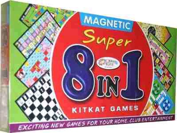 8-in-1 Magnetic Board Game Chess, Cricket, Ludo, Snakes ,, Mask Men, etc.. Board Game Accessories
