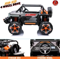 HOT GARAGE Hot Garage JEOP HZBB666 Kids Jeep Ultra Jumbo 4x4 With Bluetooth,2 Seater ,and Swinging Action For 2- 10 Years  (Red)
