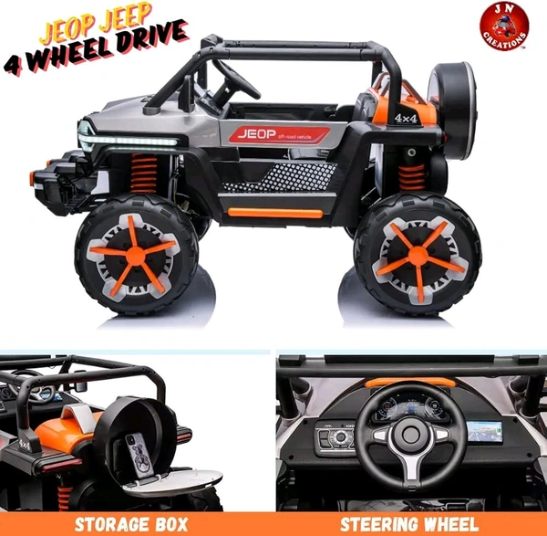 HOT GARAGE Hot Garage JEOP HZBB666 Kids Jeep Ultra Jumbo 4x4 With Bluetooth,2 Seater ,and Swinging Action For 2- 10 Years  (Red)
