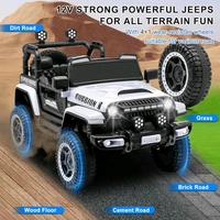 HOT GARAGE Hot Garage 12V Electric Ride-On Truck for Kids: Ride on Jeep with Parental Remote Control,Openable Doors, Music & MP3 Connectivity - Safe & Durable Electric VehicleToy for Girls Boys(White)
