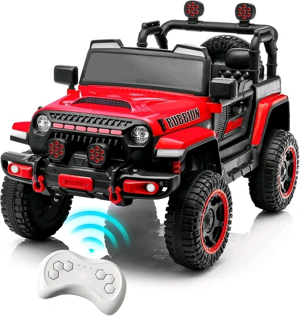 HOT GARAGE Hot Garage 12V Electric Ride-On Truck for Kids: Ride on Jeep with Parental Remote Control,Openable Doors, Music & MP3 Connectivity - Safe & Durable Electric VehicleToy for Girls Boys(Red)